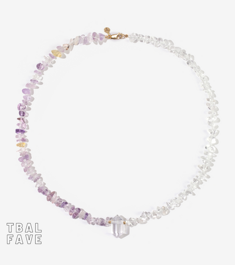 POINT Ametrine & Clear Quartz Crystal Healing Necklace