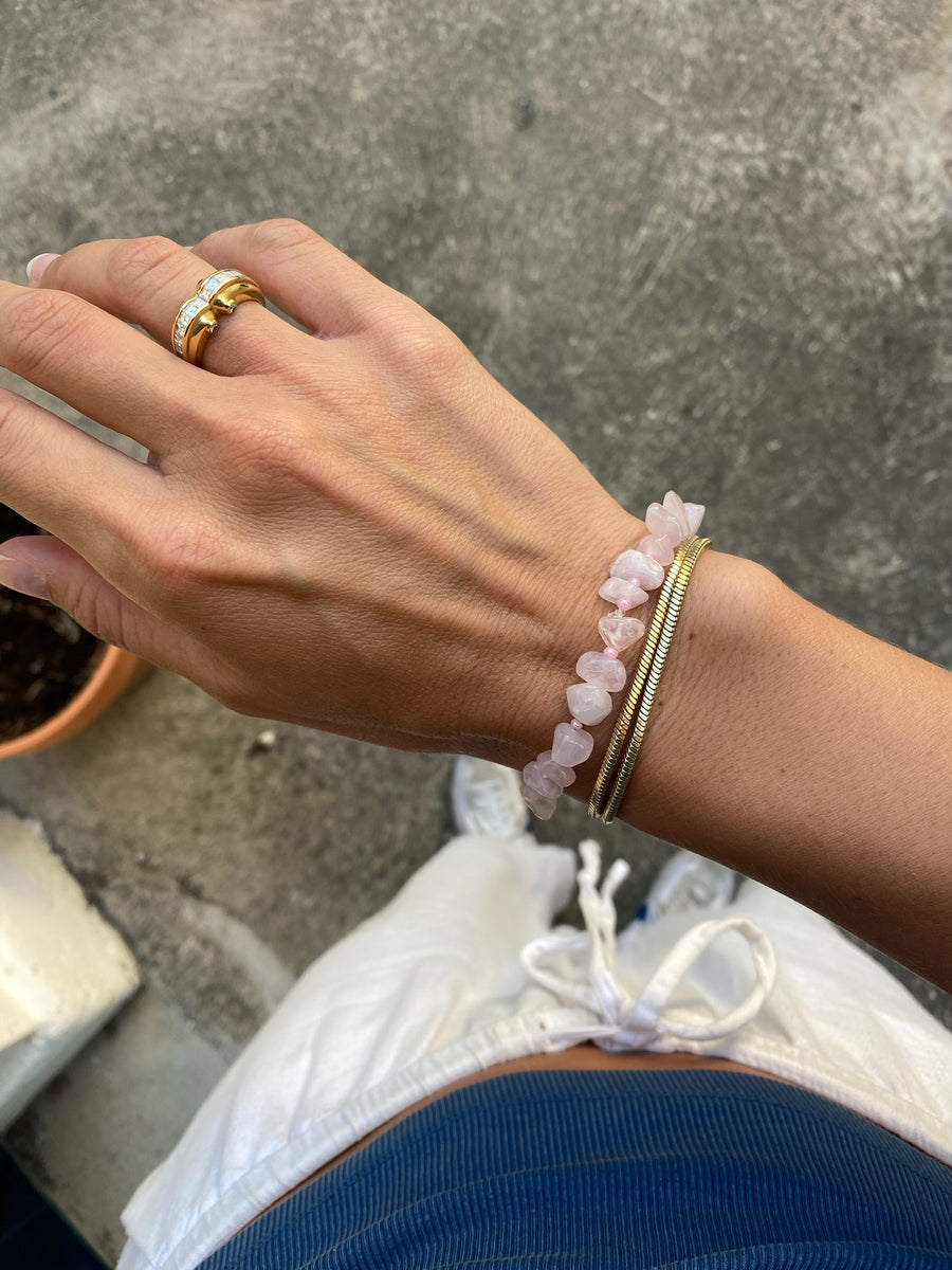 PURE Rose Quartz Crystal Healing Bracelet