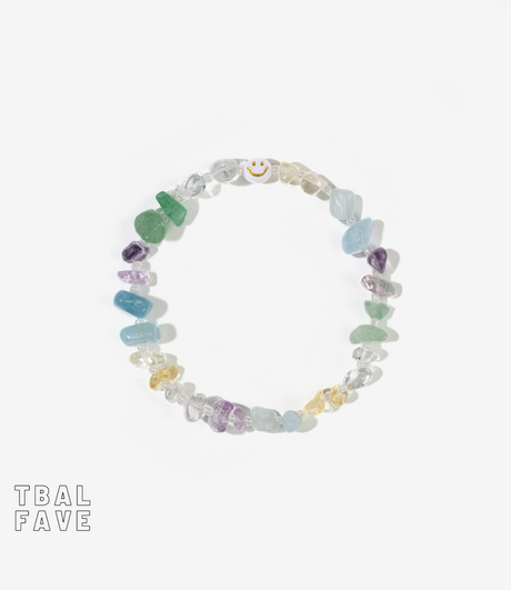 MULTI BRIGHT HAPPY FACE Crystal Healing Bracelet