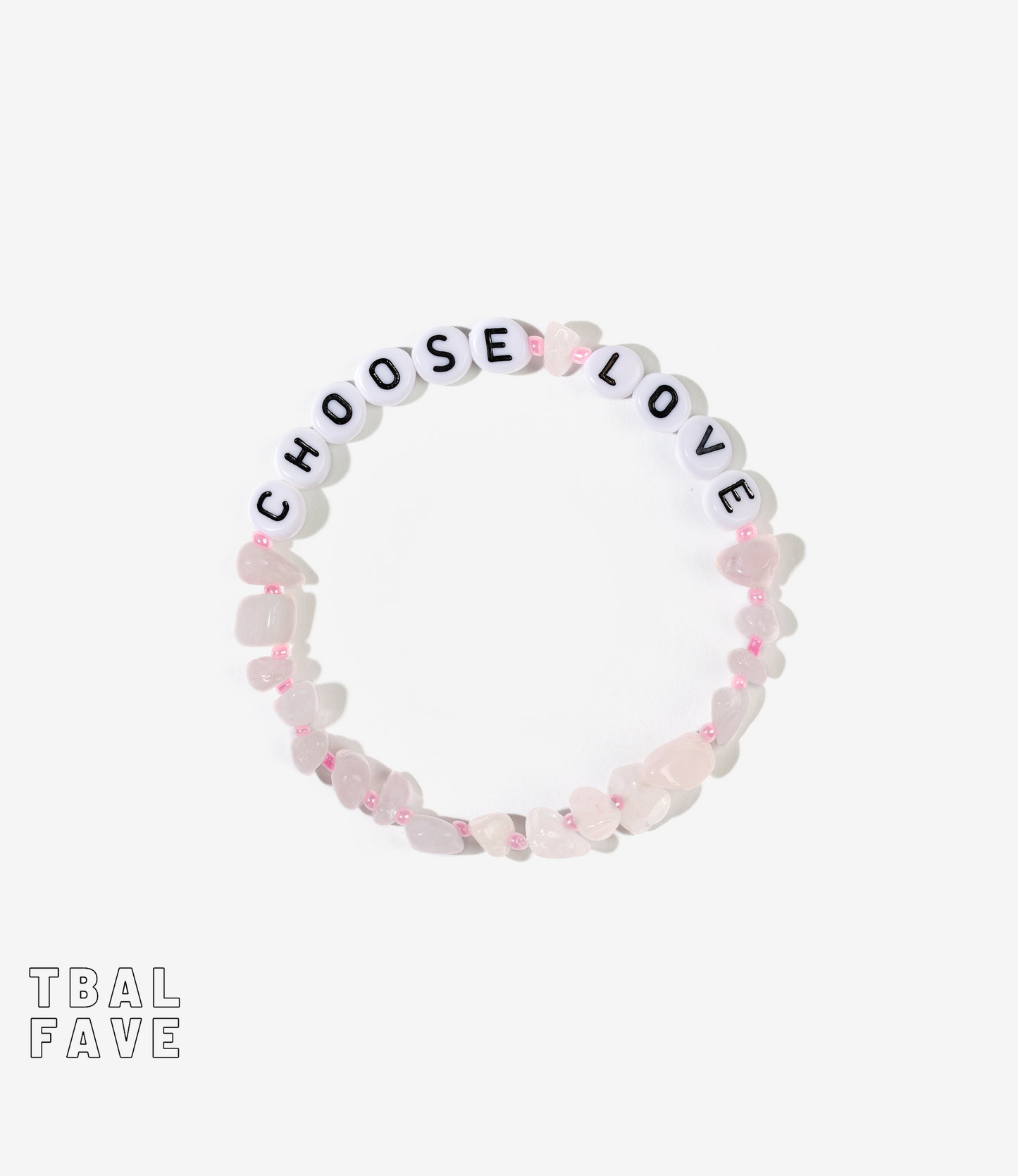 CHOOSE LOVE Rose Quartz Crystal Healing Bracelet