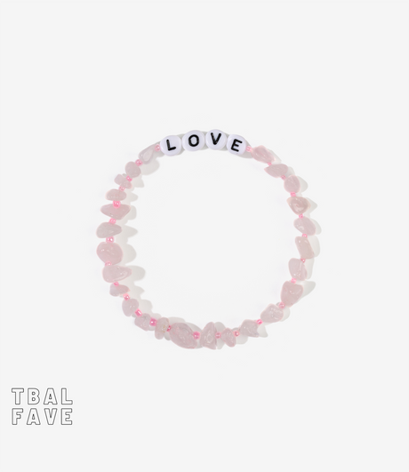 LOVE Rose Quartz Crystal Healing Bracelet