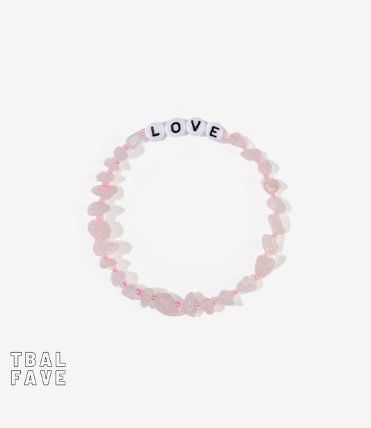 LOVE Rose Quartz Crystal Healing Bracelet