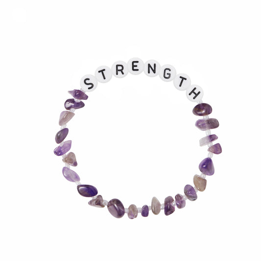 STRENGTH Amethyst Crystal Healing Bracelet