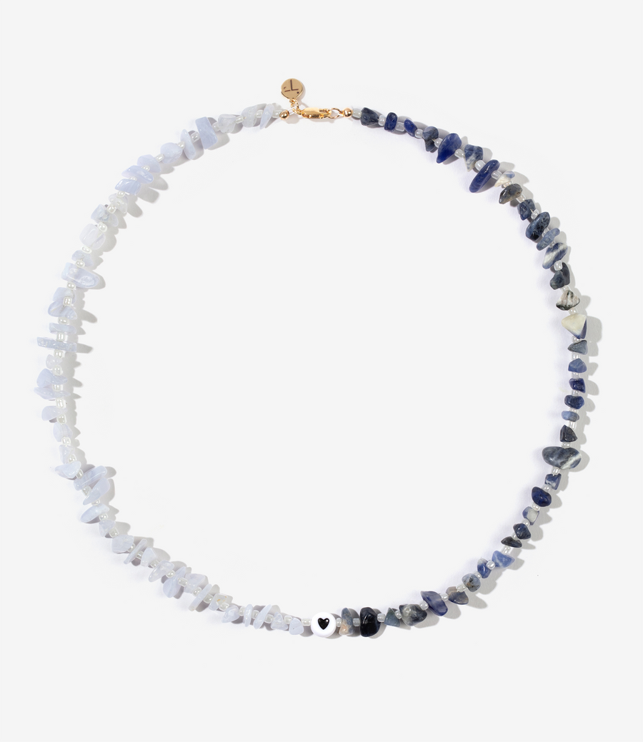 TWILIGHT Blue Lace Agate & Sodalite Crystal Healing Necklace