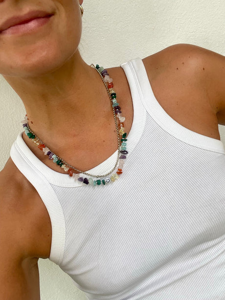 HAPPY FACE Crystal Healing Necklace