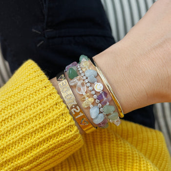 MULTI BRIGHT HAPPY FACE Crystal Healing Bracelet