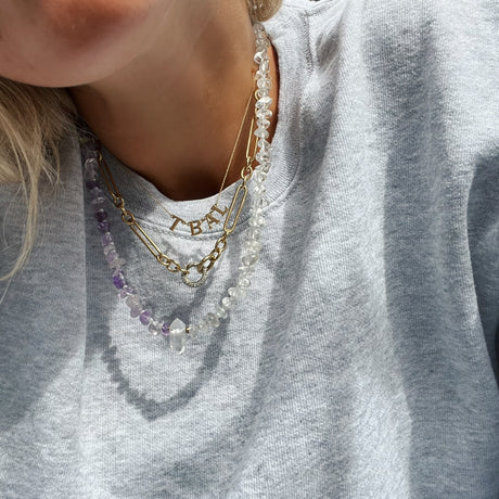 POINT Ametrine & Clear Quartz Crystal Healing Necklace